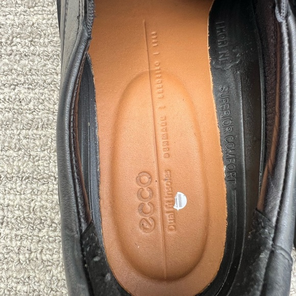 ECCO London Apron Toe Slip-On Black Leather Loafers Men's Size 8 US - Picture 11 of 15